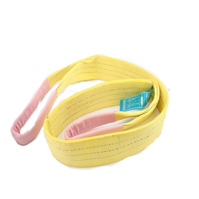 3t yellow duplex polyester fiber transfer webbing slings for lifting loads