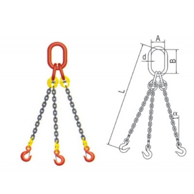 High strength three legs lifting chain sling