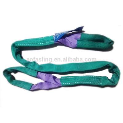 custom colorful 5 6 10 ton round webbing power capacity lifting slings belts for container crane